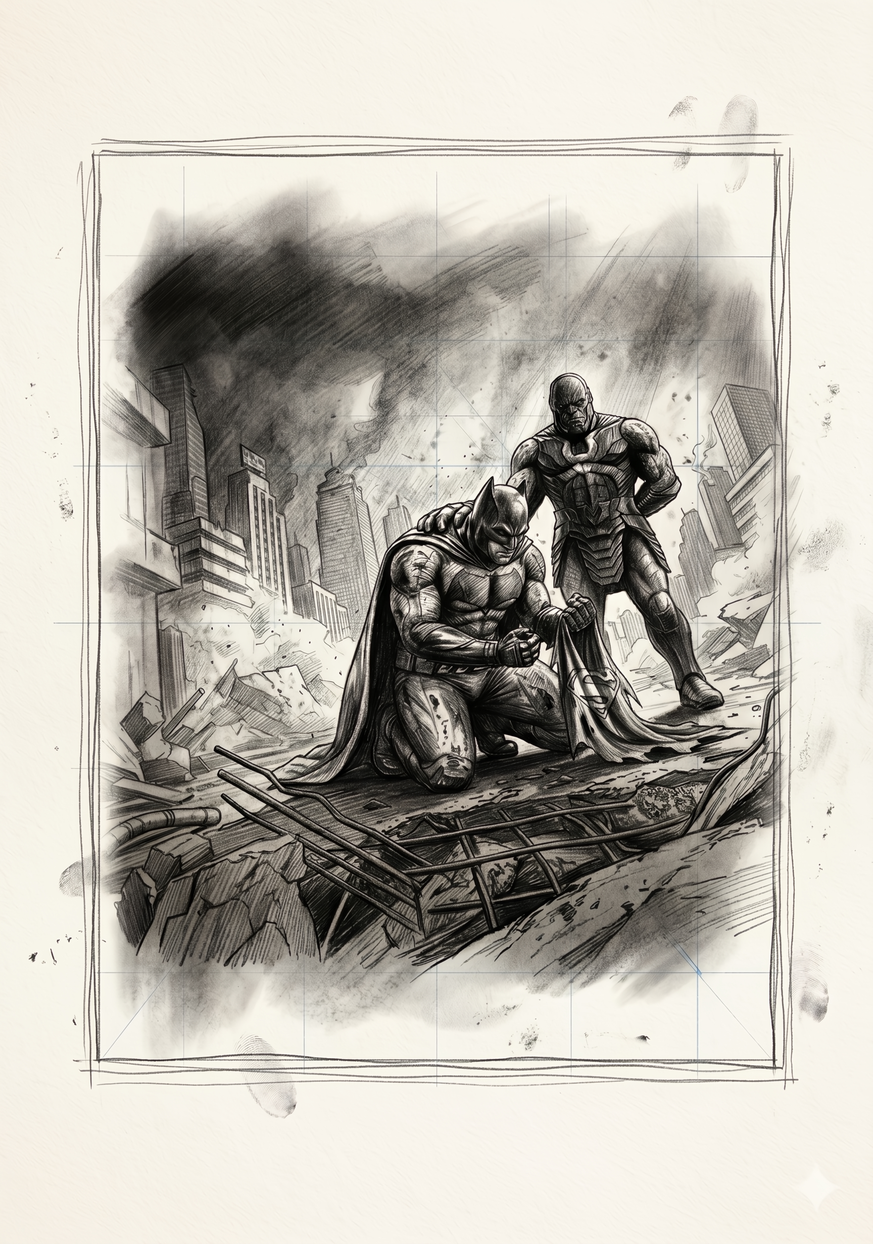 Batman standing in a dark, rain-soaked cityscape — Darkview graphic novel cover art